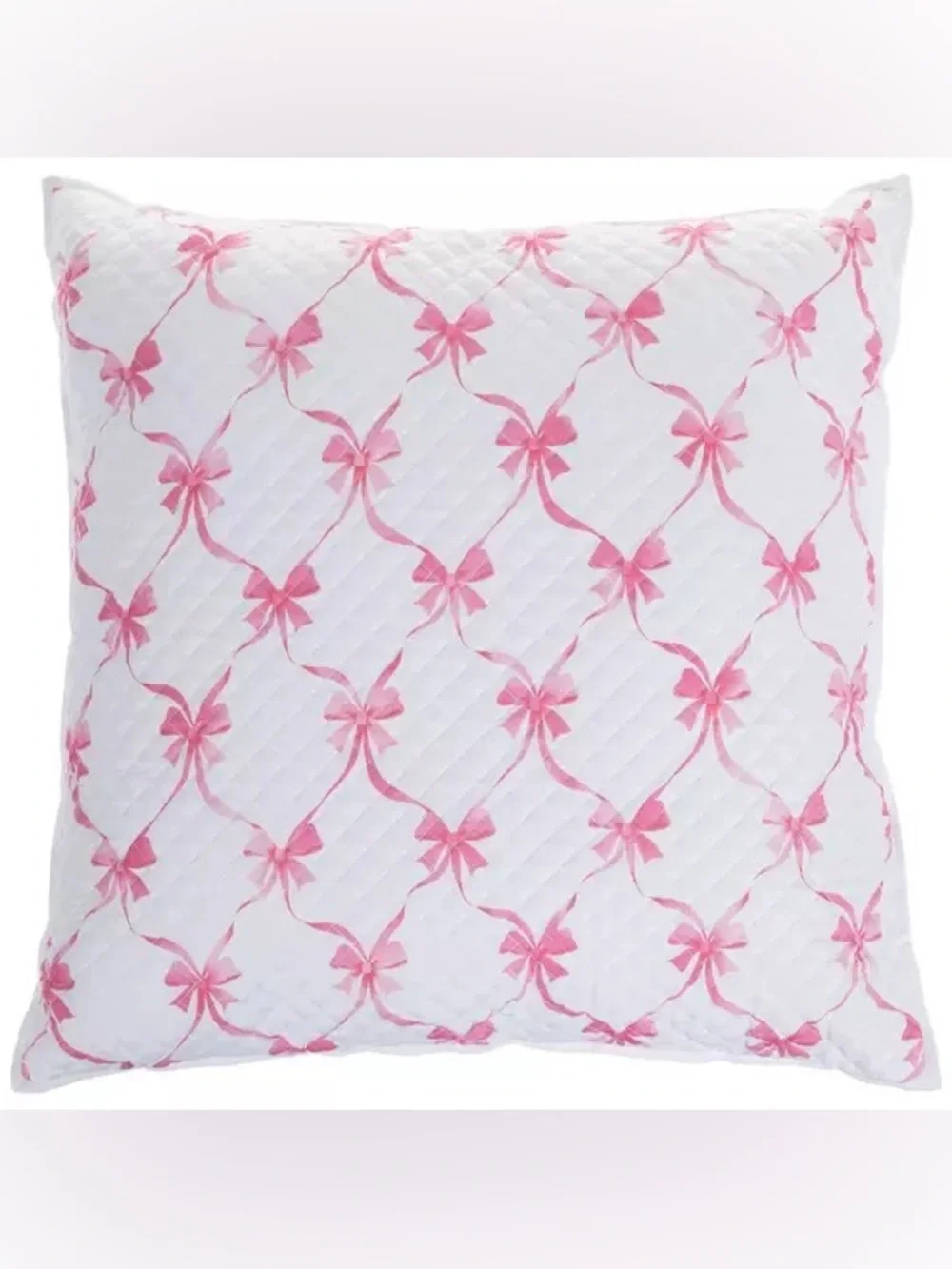 Pink Bow Quilted Pillow